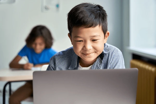 Boy using a laptop